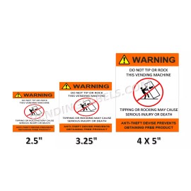 vendinglabels.com Tip Warning Anti theft Crane Claw candy vending machine Label Sticker Decal - 3.25", Inside Mount (adhesive on face)