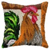 Rooster (4122) Latch Hook Cushion Front Kit. Orchidea 40x40cm
