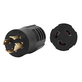 ONETAK NEMA L14-30P to L6-30R 240V Compact 30 Amp Twist Lock 4 Prong Male Plug to Twist Lock 3 Prong Female Receptacle Generator Welder Dryer EV Charger Power Cord Adapter Connector