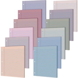 PerKoop 600 Sheets Colored Loose Leaf Paper 8.5" x 11" college ruled Lined 3 Hole Punched notebook Filler Paper for 3 Ring Binders Office School Supplies (Sweet Color)