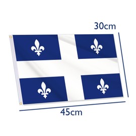 12x18 Inch Quebec Flag,30x45 cm Nautical Canada Province Quebec Flag,Small Tiny Double Durable 150D Thick Polyester Decorations with 2 Brass Grommet
