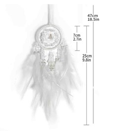 Dream Catcher for car,car Decorations for Women,Feather Dream Catcher Crystal Charm Bling Deco Accessories Hanging Ornaments Gift for Girl (White)