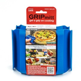 GRIPmitt Silicone Kitchen Mitt 2-Pack Set (Small/Medium, Blue)