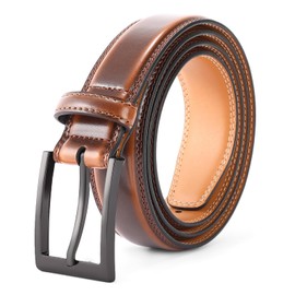 GAEKEAO Mens Dress Belt Genuine Leather Belts for Men 1 1/4" Mens Belts For Suits Jeans Uniform with Single Prong Buckle