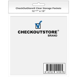 (200) CheckOutStore Clear Storage Pockets for Storing 12 x 12 Cardstock Paper Used for Rubber Stamping & Scrapbooking (12 3/4" x 13") (Clear)