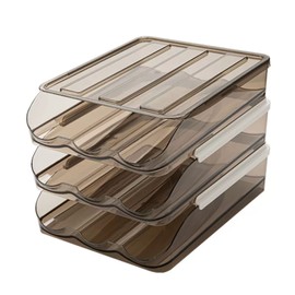 Refrigerator Egg Storage Box Drawer Type Container Automatic Rolling Holder 3 Layer Organizer Bin