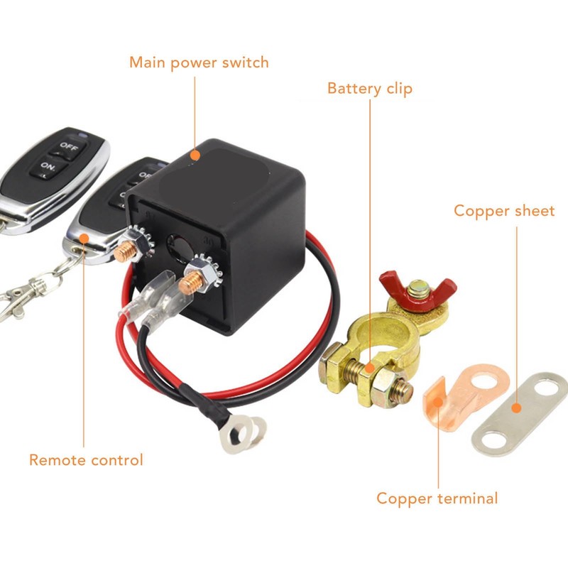 Diydeg Remote Battery Disconnect Switch, DC12V 120A/200A Anti Theft Upgrade