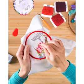 MIAHART 158 Pcs Embroidery Floss with Organizer Storage Box, 57 Color Embroidery Threads and Cross Stitch Tool Kits for Friendship Bracelet String Making