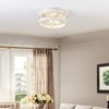 Modern Farmhouse ?Antique White Distressed Flush Mount Light Fixture 2-Light