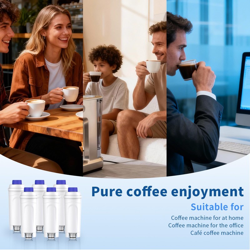 4 Pack DLSC002 Coffee Water Filter for DeLonghi - Coconut