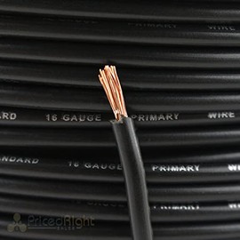Black 16 Gauge AWG 100% OFC Copper Stranded Primary Remote Wire Cable 400 FT