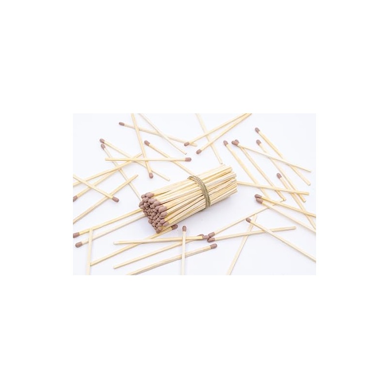 4" Inch Long Wooden Refill Matchsticks with Strike Stickers -