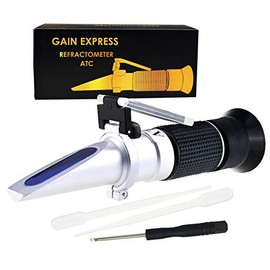 3-in-1 Automotive Battery Antifreeze Refractometer, -60~0°C Ethylene/ -50~0°C Propylene Glycol/ 1.100-1.400 Battery Fluids Specific Gravity, Battery Charge Test Cooling System Coolant Freezing Point