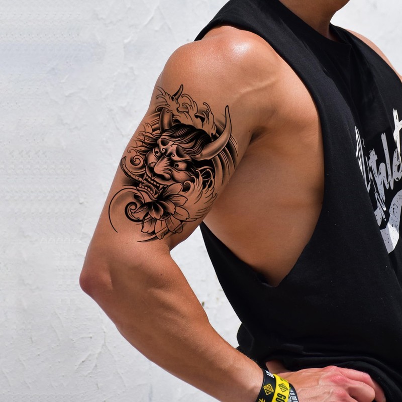 6 Pcs Hannya Tattoo Sticker Arm Tattoo Sticker Waterproof Long