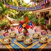 52 Pcs Puerto Rico Party Decorations for Patriotic Festival Table