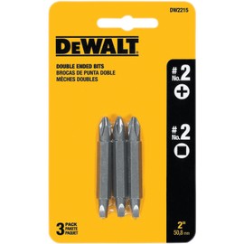DEWALT DW2215 #2 Phillips and #2 Square Recess Double Ended Screwdriver Bit 3 Count ( 1Pack)