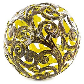 Yellow Fancy Metal Decorative Sphere