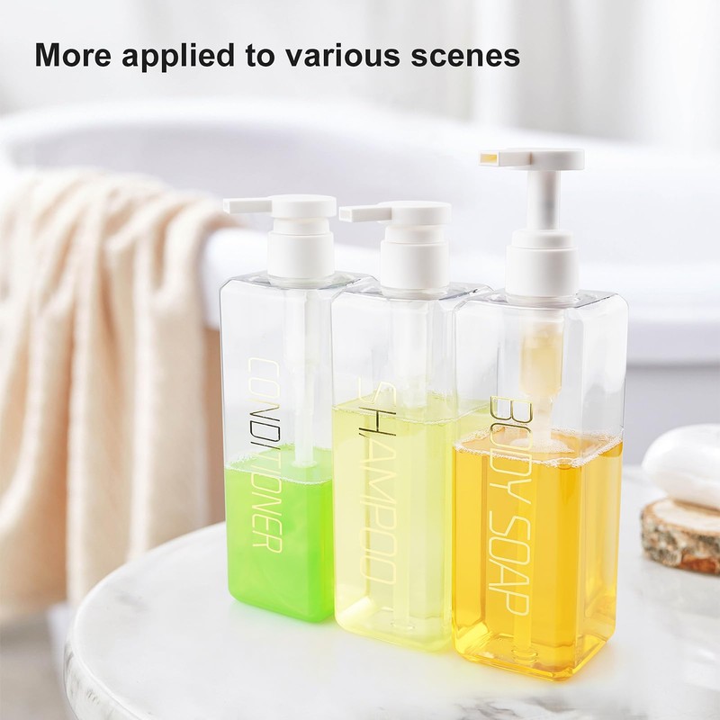 Hokretme 3 Pack 550ml Shampoo and Conditioner Dispenser Shower Soap