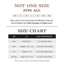 Zylioo Large Beanie Hats Knitted,Big Size Winter Stocking Hats, Big and Deep Cuffed Skull Caps,Stretchy Warm Ski Hat Black