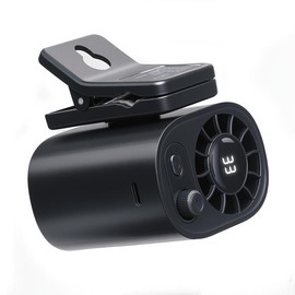Joytutus Car Clip On Fan 【No Cooling Function】 with LED Display 360° Rotation 100 Speeds Adjustable USB Rechargeable Personal 1800mAh Battery Stepless Speed Adjustment - Charging:_Black
