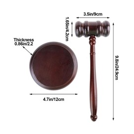 Auction Hammer Set Made of Wood, Judge Hammer and Resonance Block Hammer Premium Wooden Gavel, Perfect for Lawyers, Judges, Auction Sale Meetings, Companies, Students, Children Role Play and Gifts