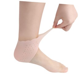 Baluue Comfortable Foot Care Protector Women's Heel Socks Moisturizing Material Anti-slip Breathable Pink 2 Pairs