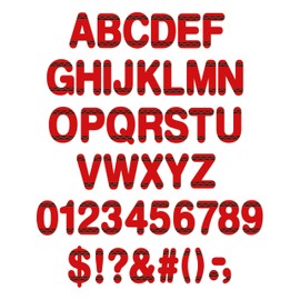 Eureka Crayola Letter, Number, Punctuation Mark, and Symbol Classroom Decorations for Teachers, 4" H, 178 Pieces, Red