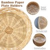 Cheardia 8 Pack Bamboo Paper Plate Holders, 10 Inches Reusable