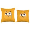 Emoticon Face with Monocle Throw Pillow