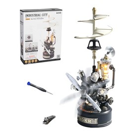 ROKR 3D Puzzle for Adults - Leonardo da Vinci's Helicopter Mechanical Model Kits (CGL01), DIY Plastic Metal Building Set, Industrial City Craft Gifts for Hobbyists
