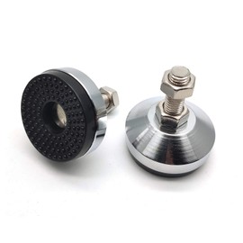 Leveling Feet,4-Pack,Addlike Heavy Duty 2.4" Base,M12 Thread,1300 Lb Capacity Black Carbon Steel PVC Cabinet Leveler Legs D60xM12x50