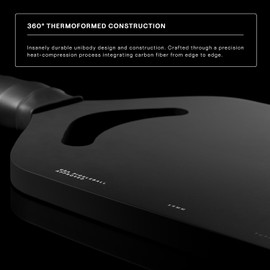 Pickleball Paddle Thermoformed & Edgeless | Icarus by Nicol | Micro Gritted Carbon Fiber Racket for Enhanced Spin & Control - Aerodynamic Paddles for Fast, Powerful Swings (14MM)