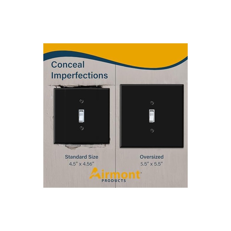 Jumbo 2-Gang Toggle Switch Plate Cover – Oversized 5.5"x5.5" Centered