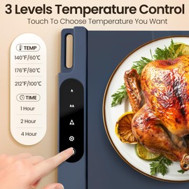 Food Warming Mat, Roll Up Electric Warming Tray, Graphene Heating Film Fast Full Surface Heating Mat with 3 Level Adjustable Temperature for Parties Buffets Gatherings Holidays Daily Use (Gray Blue)