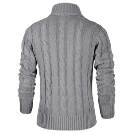 NITAGUT Men's Cardigans Long Sleeve Stand Collar Sweaters Button Down Cable Knitted Sweater(Grey,M)