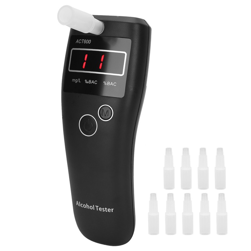 Mini Breathalyzer Wine Tester Drunk Driving Analyzer LCD with 10pcs