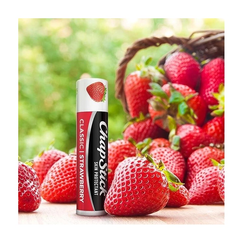 ChapStick Lip Care, Classic Strawberry 24-Count – Bulk Lip Balm,