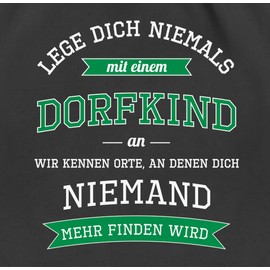 Shirtracer sayings – Lege dich niemals mit einem Dorfkind an – (Never mess with a village kid) gym bag and cloth bag made from organic cotton - Black -