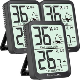 Antonki Pack of 3 Indoor Digital Mini Thermometer Hygrometer, Temperature Monitor and Humidity Meter, Humidity Meter for Indoor Baby Room, Living Room, Greenhouse