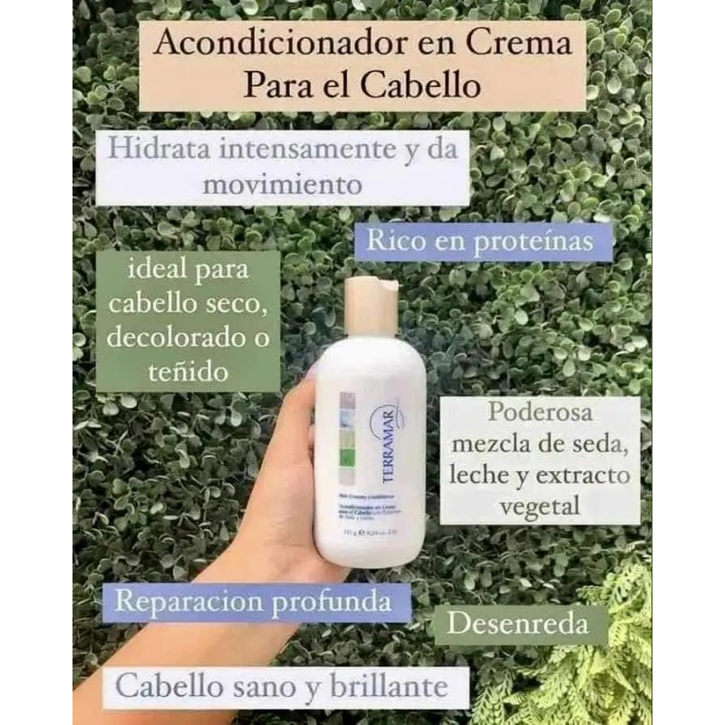 Acondicionador En Crema Para Cabello Terramar, 235 Mls.