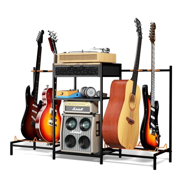 Meshdo Guitar Stand Floor Adjustable Multiple Guitars, Multi Guitar Storage