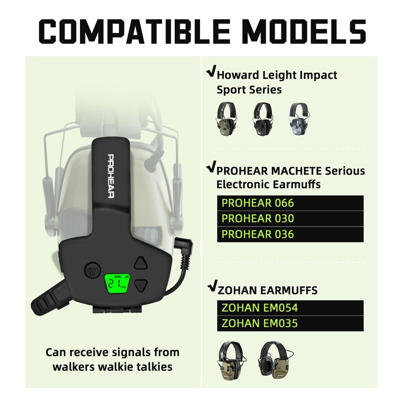 PROHEAR RH08 Walkie Talkie for Howard Leight Impact Sport Electronic