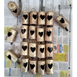 Thirty Six Tin Bells with Metal Striker (2.5" Heart Bells)