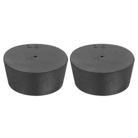 sourcing map Rubber Tapered Plug 48mm to 56mm Solid Test Tubes Bungs Stopper with Hole Black for Lab Home 2 Pieces