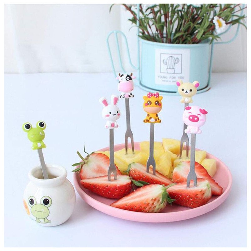 Fruit Fork, Cute Set of 6 Fruit Forks with Holder
