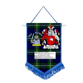 Bannerman Scottish Clan Car/Wall Pennant With Blue Border Great Souvenir