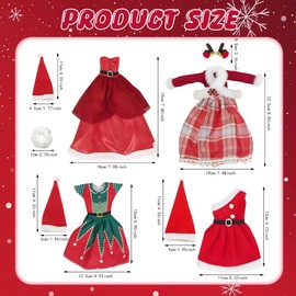 Doll Clothing, Christmas Doll Costume, Baby Christmas Outfit, Pack of 4 Doll Christmas Clothing Outfits, Baby Doll Clothing, Christmas Doll Accessories, Doll Decorations, Gifts for Girls