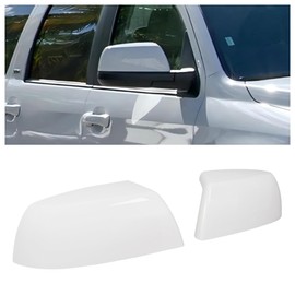 HECASA White Mirror Covers Caps Compatible with 2007-2022 Toyota Tundra/Sequoia Painted