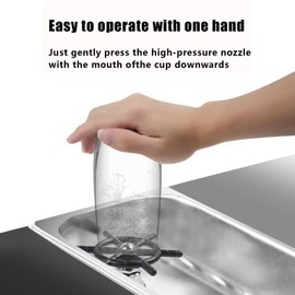 Glass Rinser,Faucet Metal Glass Rinser for Kitchen Sinks,Kitchen Sink Cup Rinser Accessories,Bar Glass Rinser,Quick Rinser for Baby Bottle Washer,Countertop Cup Cleaner for Bottle,Matte Black