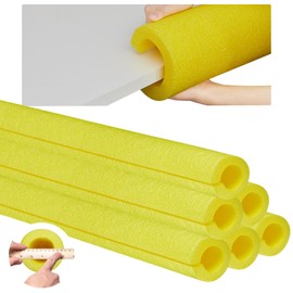 Hanaive 4 Pcs Jumbo Pool Foam Noodles Bulk 40 Inch x 4.1 Inch Large Swimming Noodles Tube Hollow Core Swim Noodle for Floating Craft Projects Pre Slit Clamp Protection Padding Bumper (Yellow)